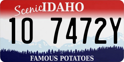 ID license plate 1O7472Y