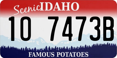 ID license plate 1O7473B