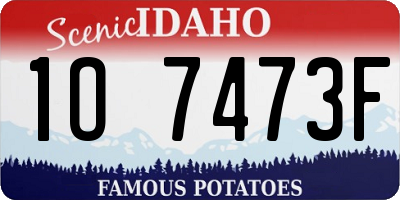 ID license plate 1O7473F