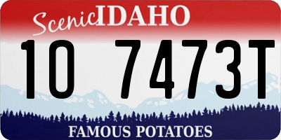 ID license plate 1O7473T