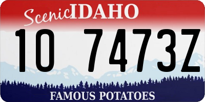 ID license plate 1O7473Z