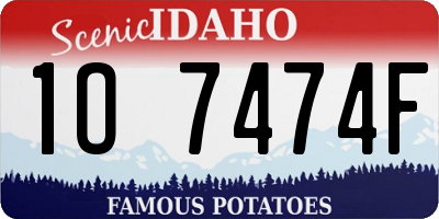 ID license plate 1O7474F