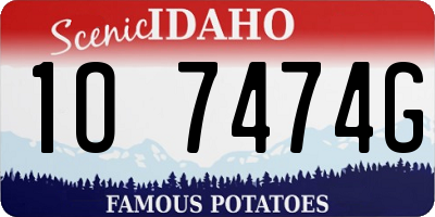 ID license plate 1O7474G