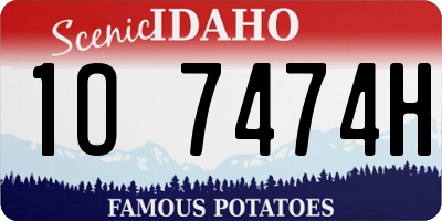 ID license plate 1O7474H
