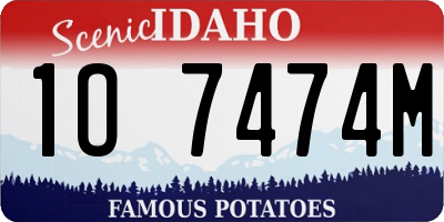 ID license plate 1O7474M