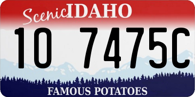ID license plate 1O7475C
