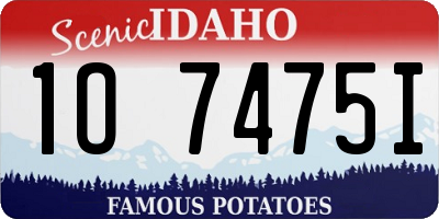 ID license plate 1O7475I