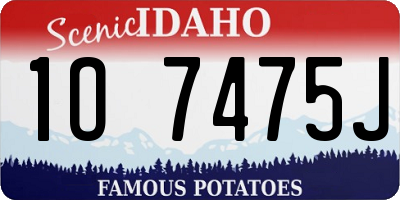 ID license plate 1O7475J
