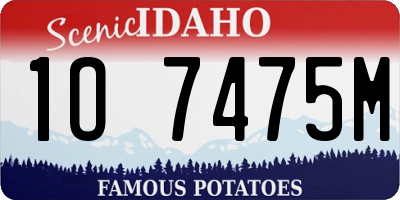 ID license plate 1O7475M