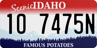 ID license plate 1O7475N