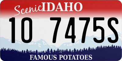 ID license plate 1O7475S