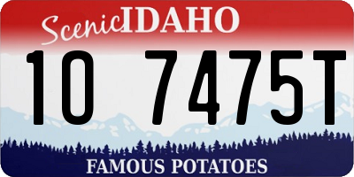 ID license plate 1O7475T