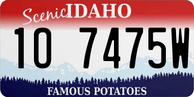 ID license plate 1O7475W