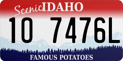 ID license plate 1O7476L