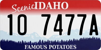 ID license plate 1O7477A