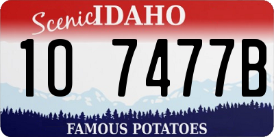 ID license plate 1O7477B