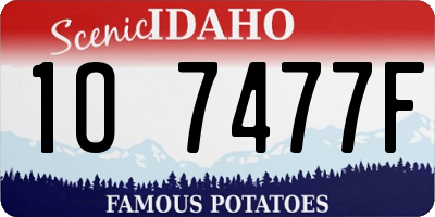 ID license plate 1O7477F