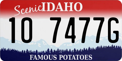 ID license plate 1O7477G