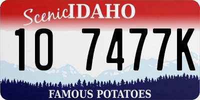 ID license plate 1O7477K