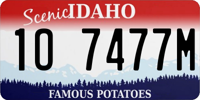 ID license plate 1O7477M