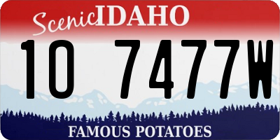 ID license plate 1O7477W