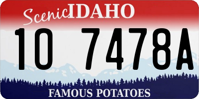 ID license plate 1O7478A