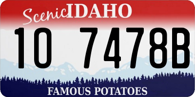 ID license plate 1O7478B