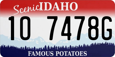 ID license plate 1O7478G
