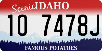 ID license plate 1O7478J