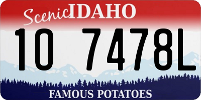 ID license plate 1O7478L
