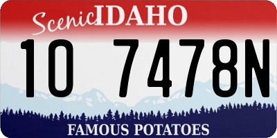 ID license plate 1O7478N