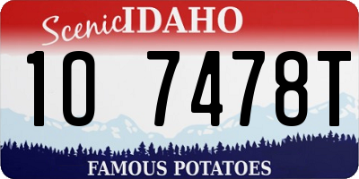 ID license plate 1O7478T