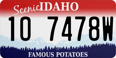 ID license plate 1O7478W
