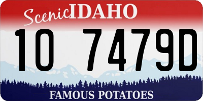 ID license plate 1O7479D