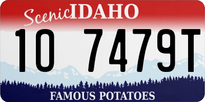 ID license plate 1O7479T