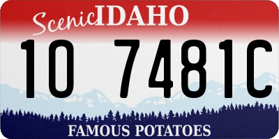 ID license plate 1O7481C
