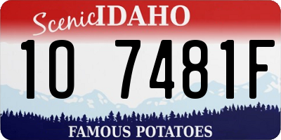 ID license plate 1O7481F