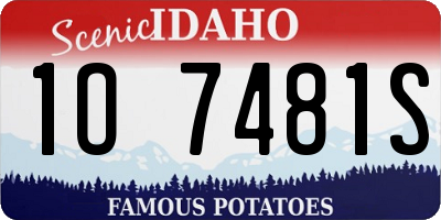 ID license plate 1O7481S