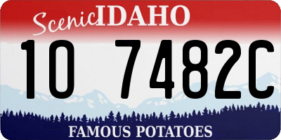 ID license plate 1O7482C