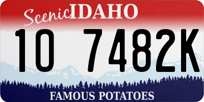 ID license plate 1O7482K