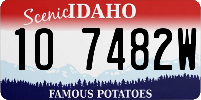 ID license plate 1O7482W