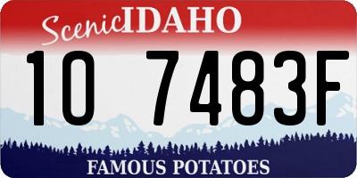 ID license plate 1O7483F