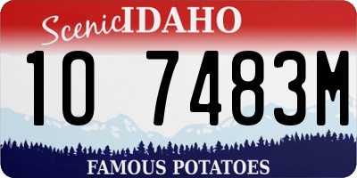 ID license plate 1O7483M
