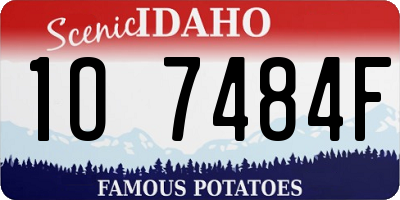 ID license plate 1O7484F