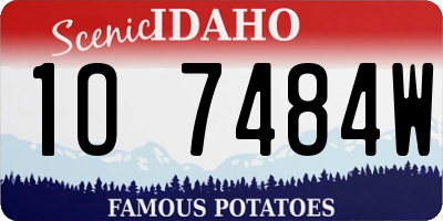 ID license plate 1O7484W