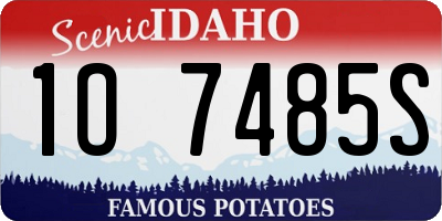 ID license plate 1O7485S