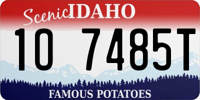 ID license plate 1O7485T