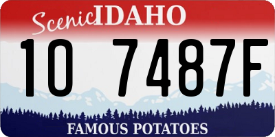 ID license plate 1O7487F