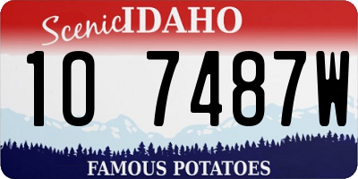 ID license plate 1O7487W