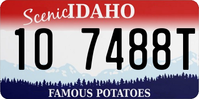 ID license plate 1O7488T